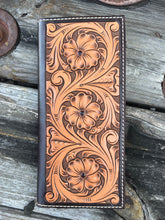 Load image into Gallery viewer, Floral X Basket Weave Roper Wallet