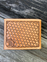Load image into Gallery viewer, Natural Bifold - Bull Skull & Basket Stamping