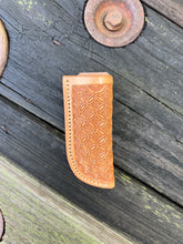 Load image into Gallery viewer, Geo Stamp Single Loop Knife Sheath
