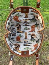 Load image into Gallery viewer, Brown Tote - Floral Patch
