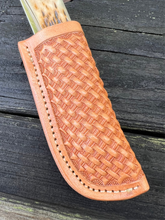 Load image into Gallery viewer, Basket Stamp Single Loop Knife Sheath

