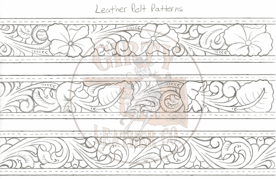 Belt Patterns Rectangle Floral Belt Patterns #3 DIGITAL (Printable Patterns for 1.75” Wide Bel ...