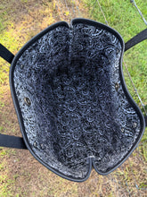Load image into Gallery viewer, Black Tote - Rose Patch
