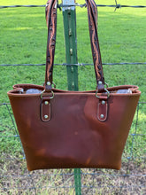 Load image into Gallery viewer, Brown Tote - Floral Patch
