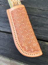 Load image into Gallery viewer, Geo Stamp Single Loop Knife Sheath
