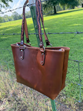 Load image into Gallery viewer, Brown Tote - Floral Patch
