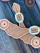 Load image into Gallery viewer, Basket Stamp Spur Straps with Cart Buckle
