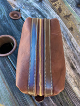Load image into Gallery viewer, Brown Travel Kit/ Makeup Bag
